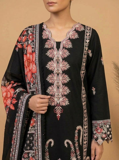 Embroidered 3-Piece Suit Set with Tassels