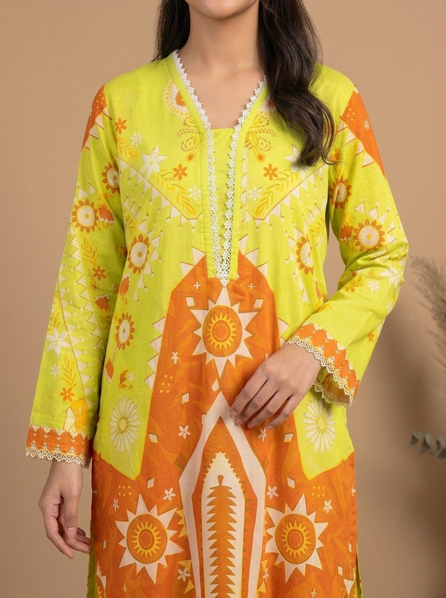 Geometric Ethnic Kameez with Matching Shalwar