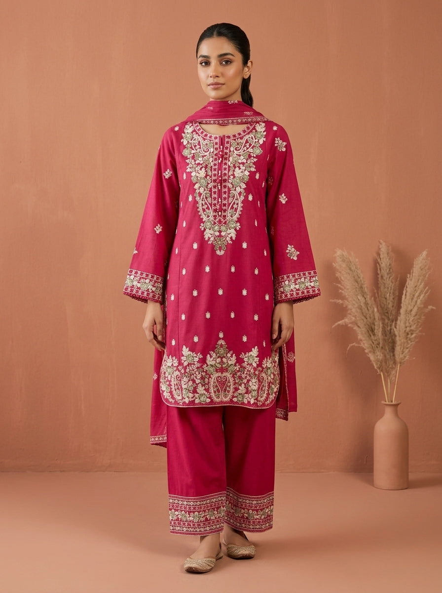 Embroidered 3-Piece Suit Set
