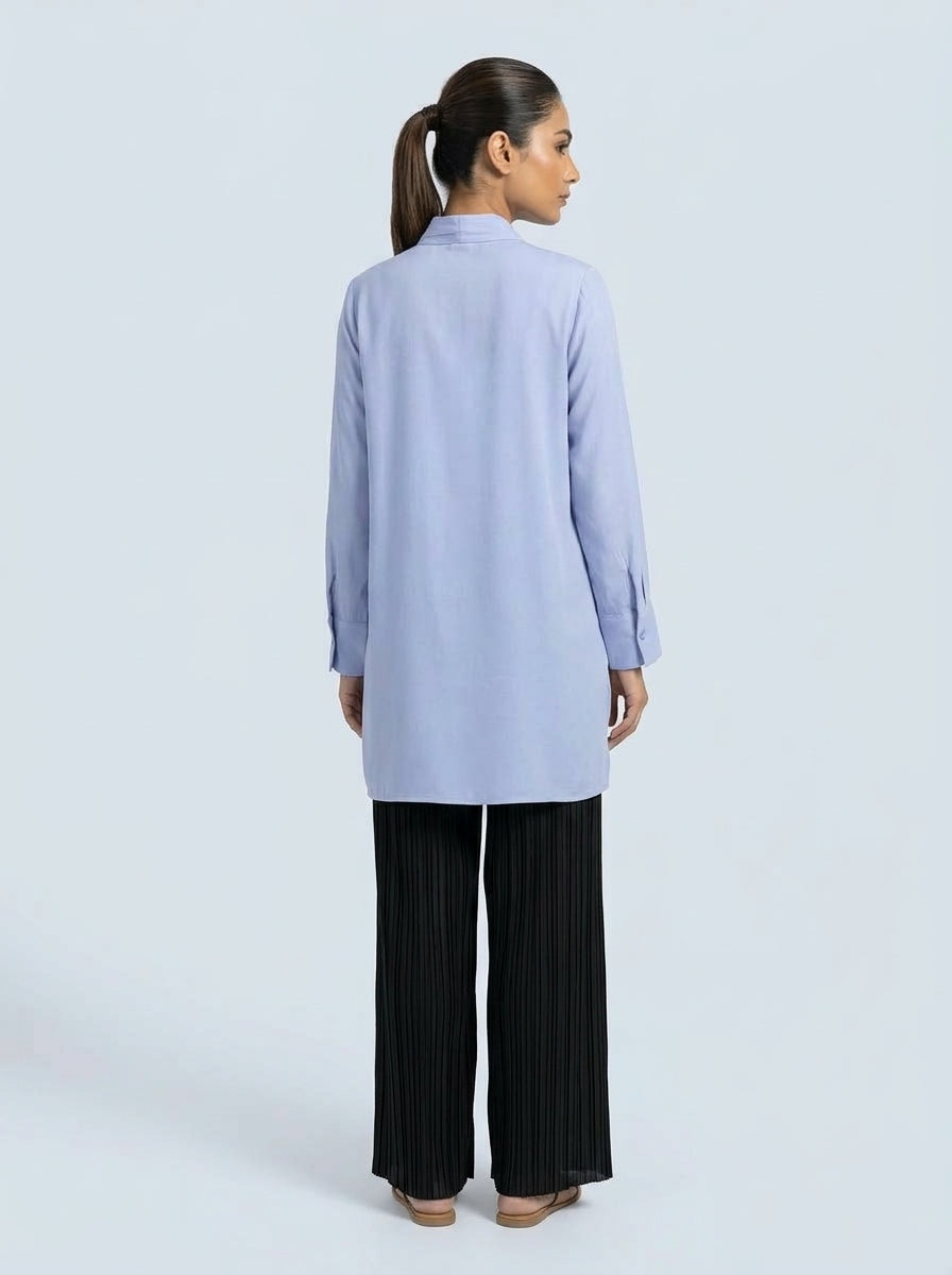 Periwinkle Tie-Neck Tunic