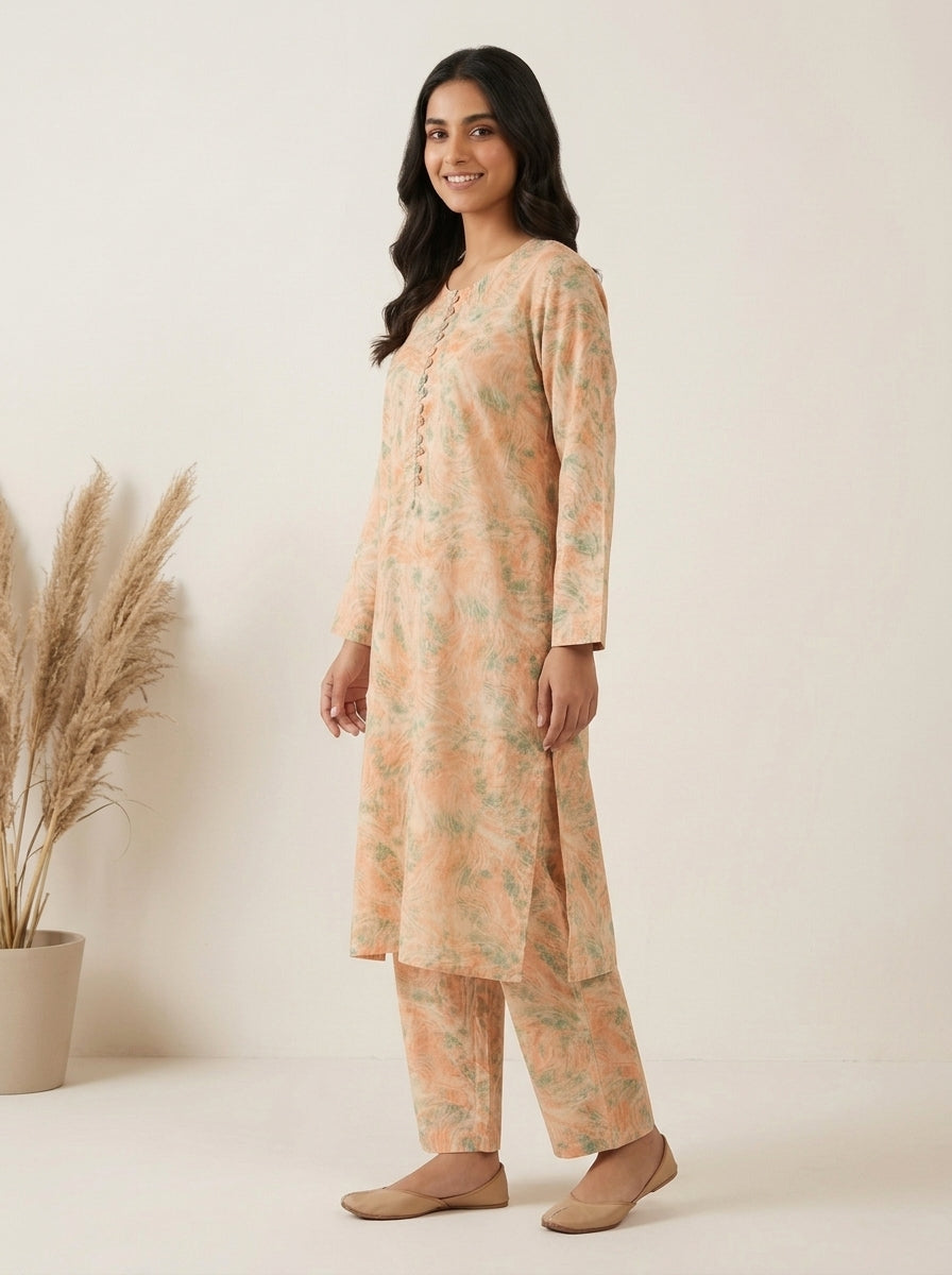 Abstract Swirl Kameez with Matching Shalwar