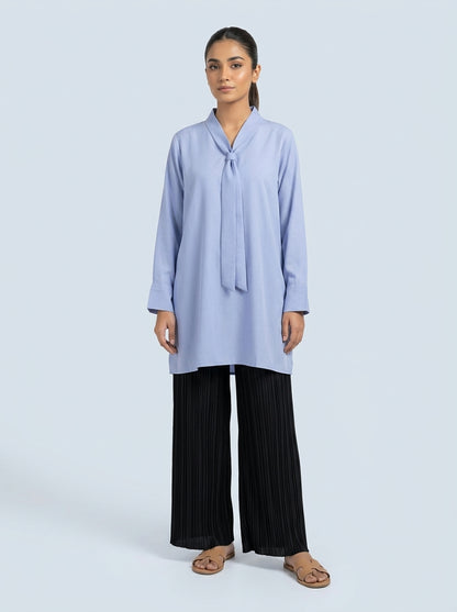Periwinkle Tie-Neck Tunic