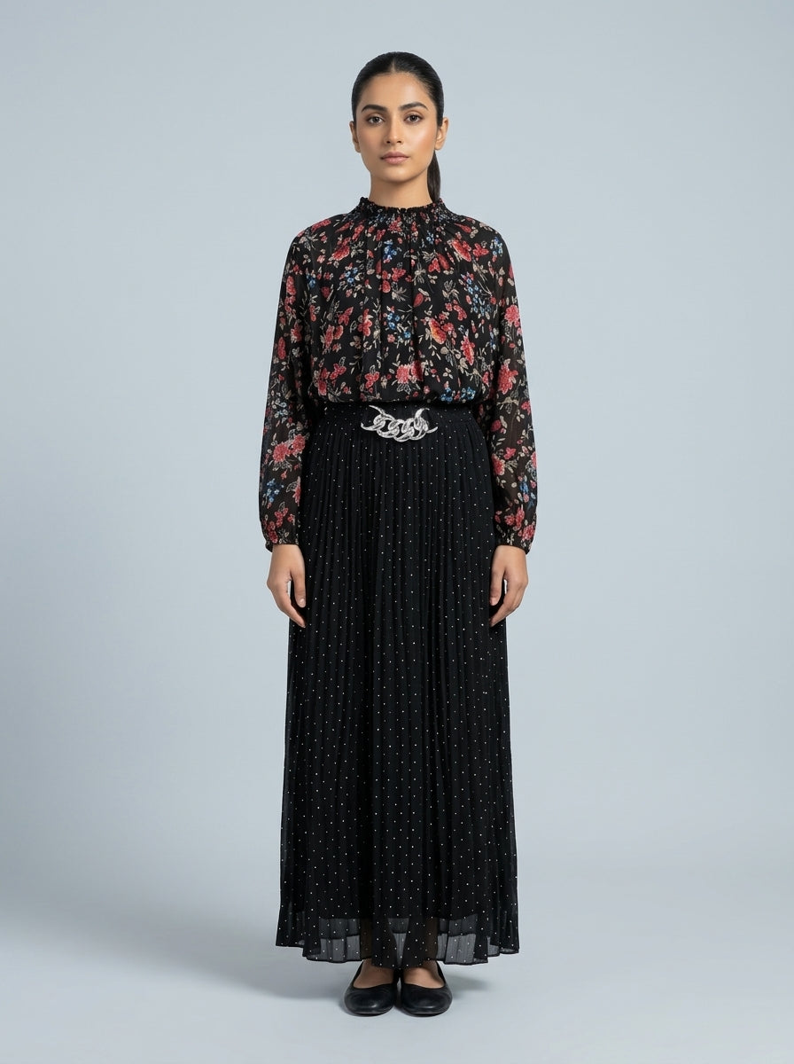 Floral Print Blouson Top