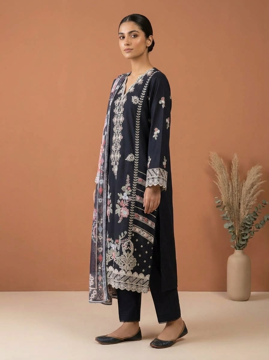 Embroidered 3-Piece Suit Set