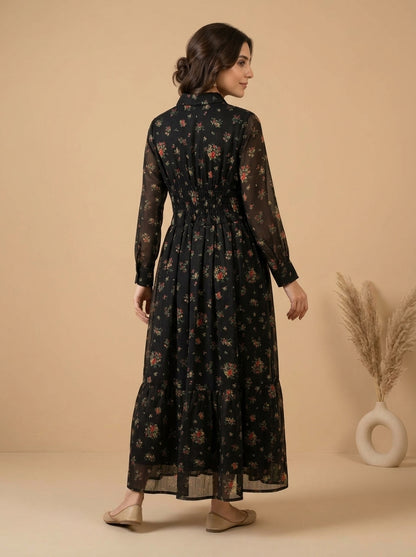 Ditsy Floral Smocked Maxi Dress