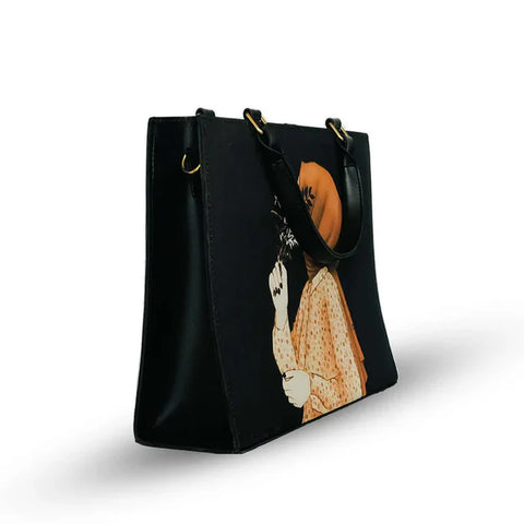 HIJAB GIRL TOTE BAG BLACK