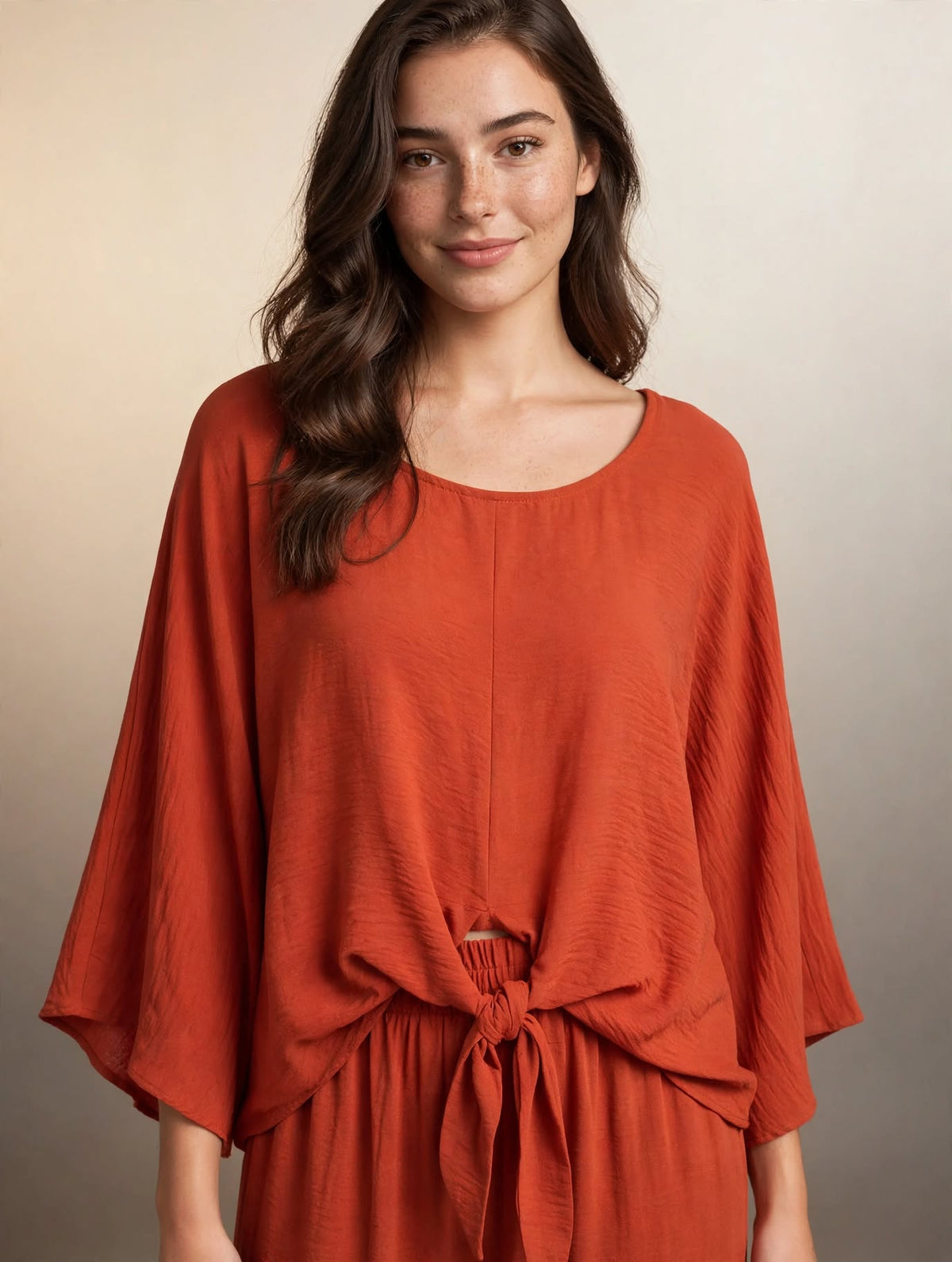 Rust Kimono Sleeve Co-ord Set
