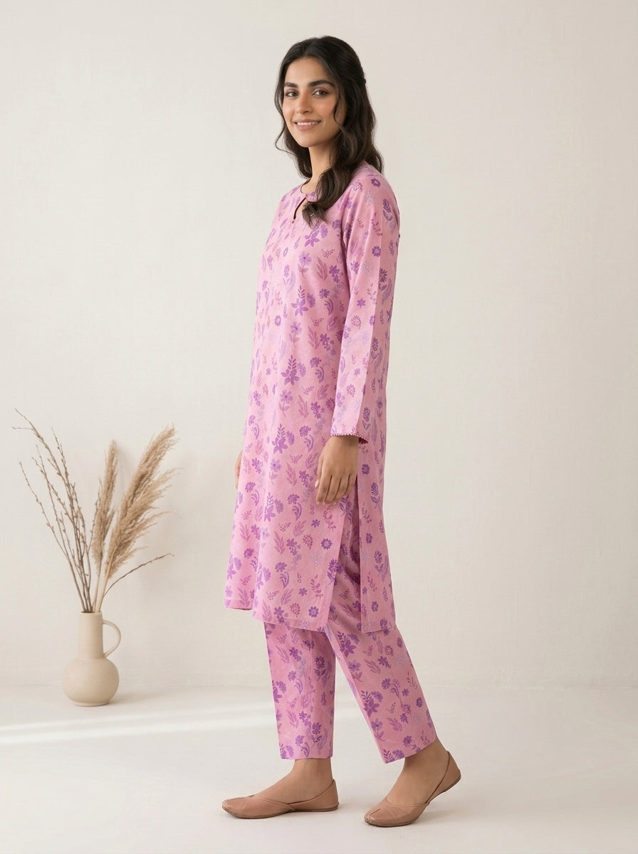 Floral Print Kameez with Matching Shalwar