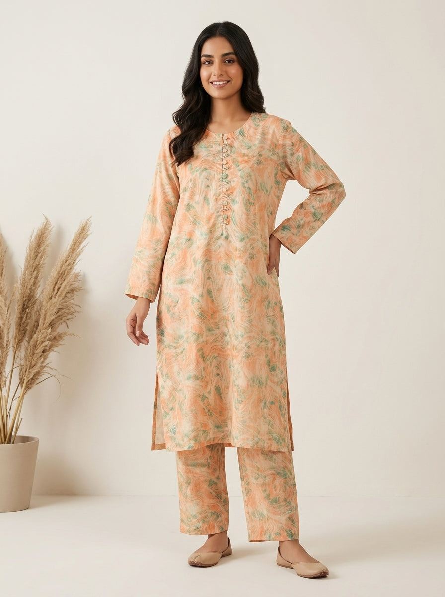 Abstract Swirl Kameez with Matching Shalwar
