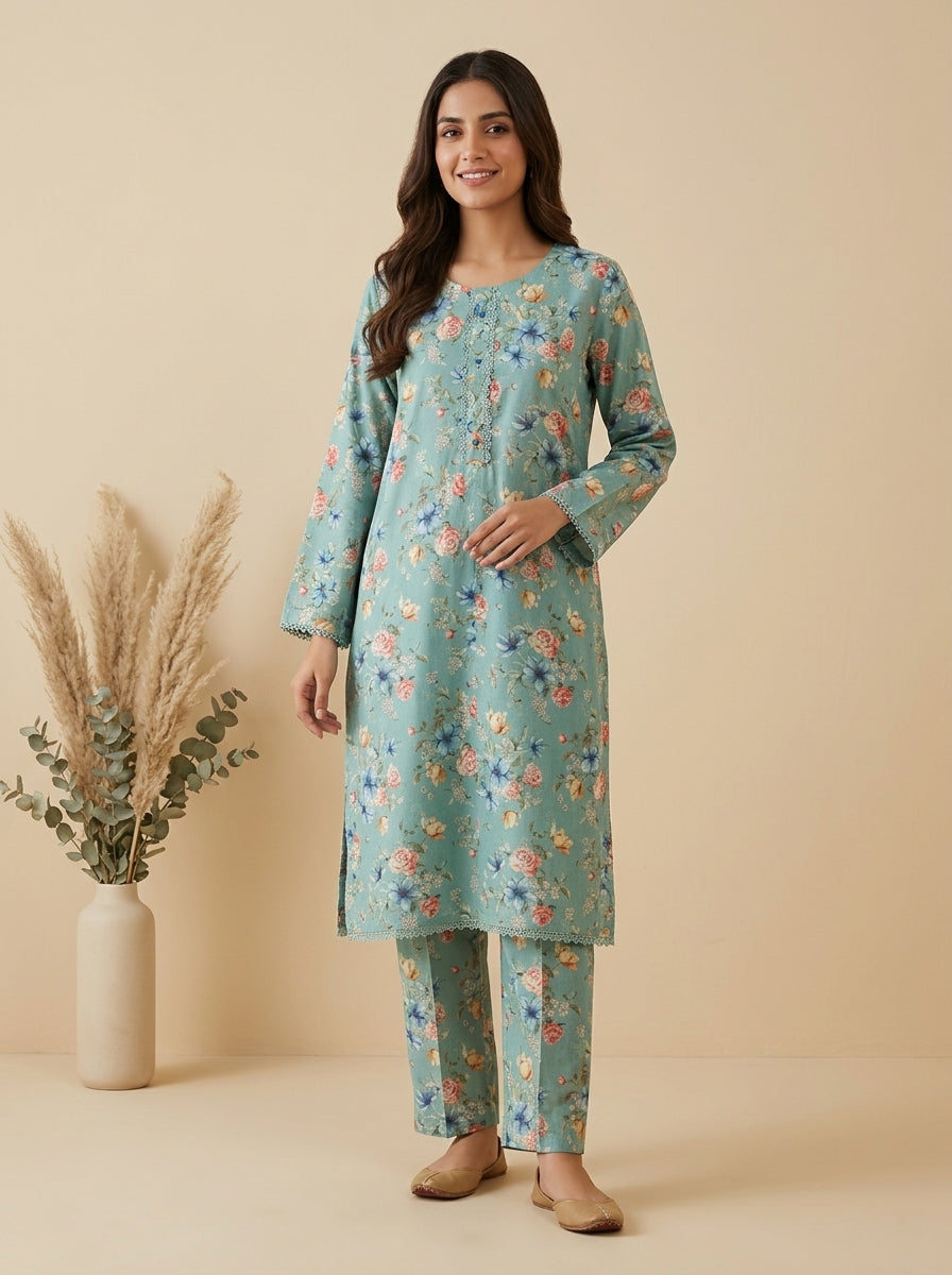 Garden Floral Kameez with Matching Shalwar