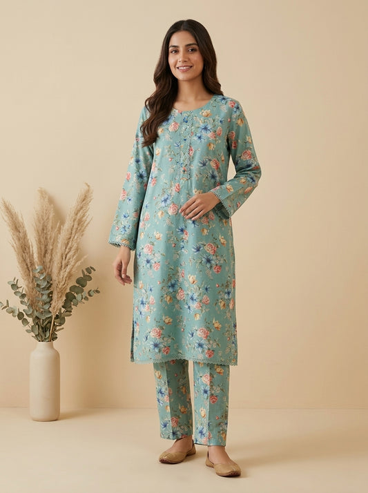 Garden Floral Kameez with Matching Shalwar