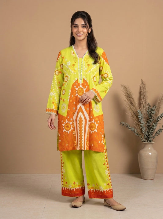 Geometric Ethnic Kameez with Matching Shalwar