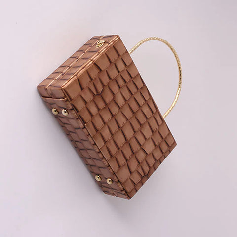 Croc Brown Clutch