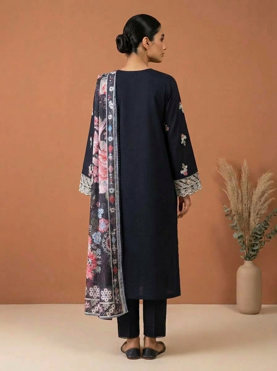Embroidered 3-Piece Suit Set