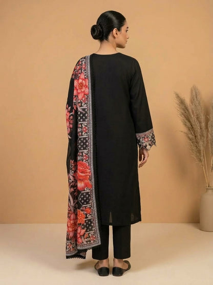 Embroidered 3-Piece Suit Set with Tassels