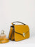 mustard leather strap crossbody bag for women