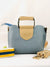 blue and tan leather bags with leather straps for women