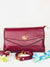 maroon chain strap leather strap purse crossbody bags for women