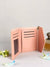 baby pink leather folding mini wallet purse for girls