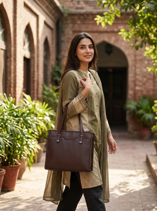 Structured Shoulder Tote Bag