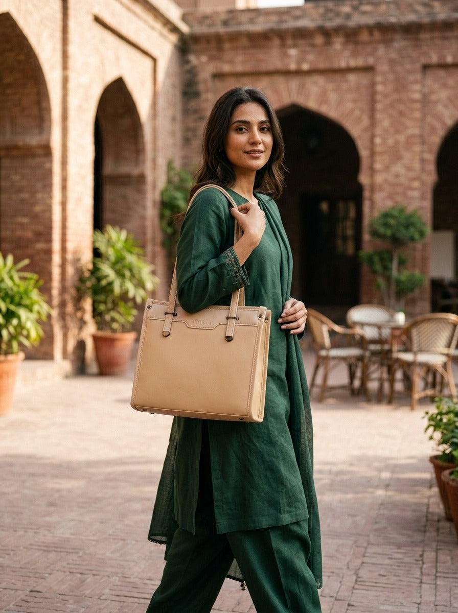 Structured Shoulder Tote Bag