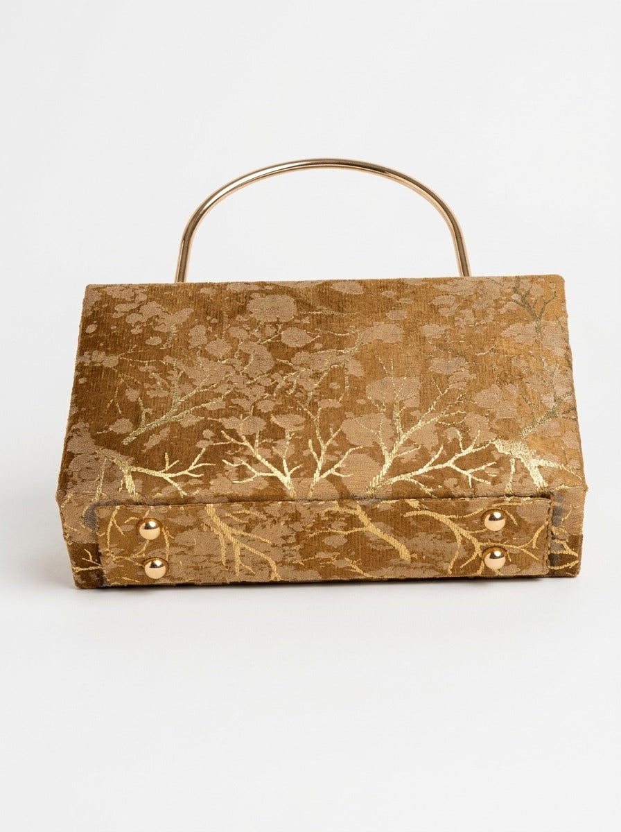 Foil Pattern Velvet Clutch Bag