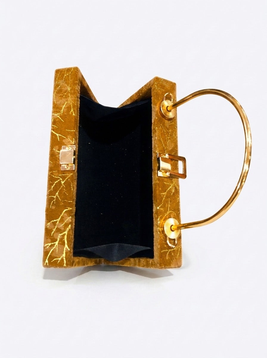 Foil Pattern Velvet Clutch Bag