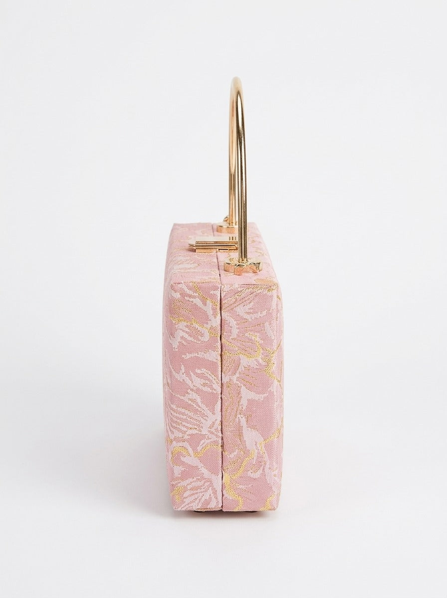 Foil Pattern Velvet Clutch Bag