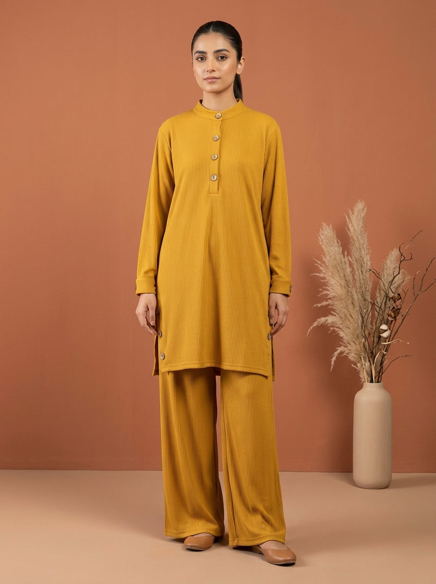 Ribbed Tunic & Wide-Leg Trouser 2-Piece Co-ord Set