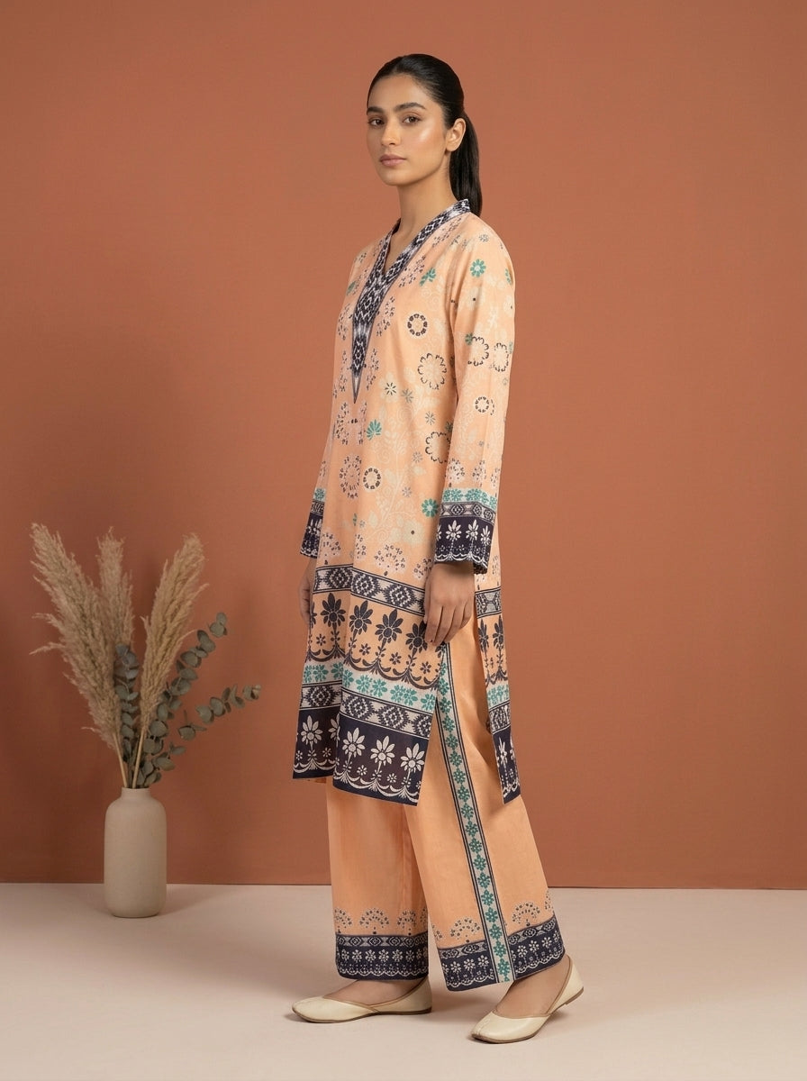 Geometric Ethnic Kameez with Matching Shalwar