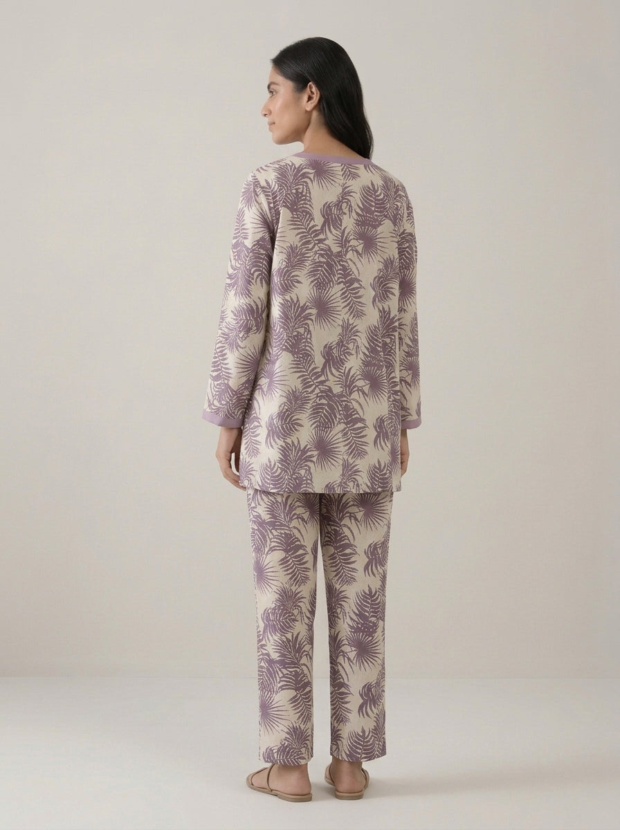 Floral Printed V-Neck Lounge Set