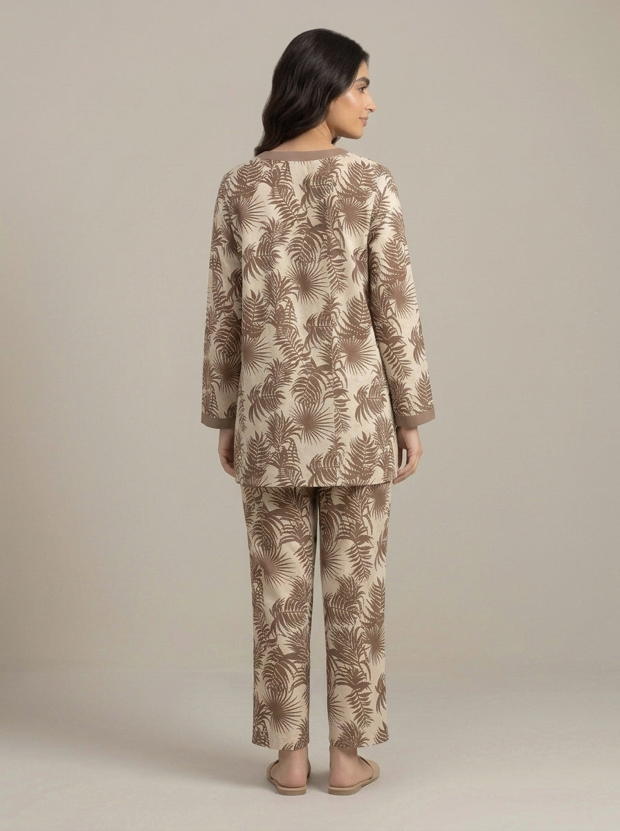 Floral Printed V-Neck Lounge Set