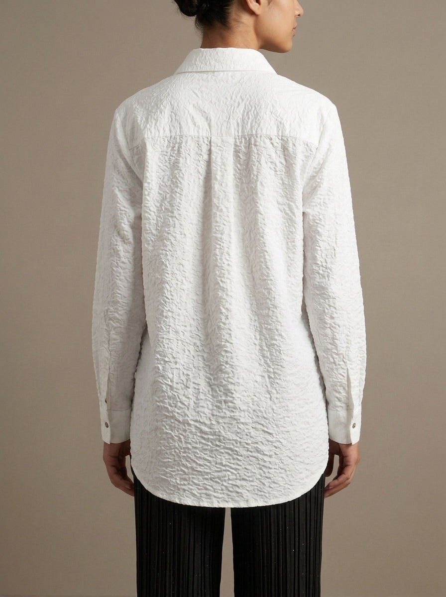Textured Button-Down Casual Shirt