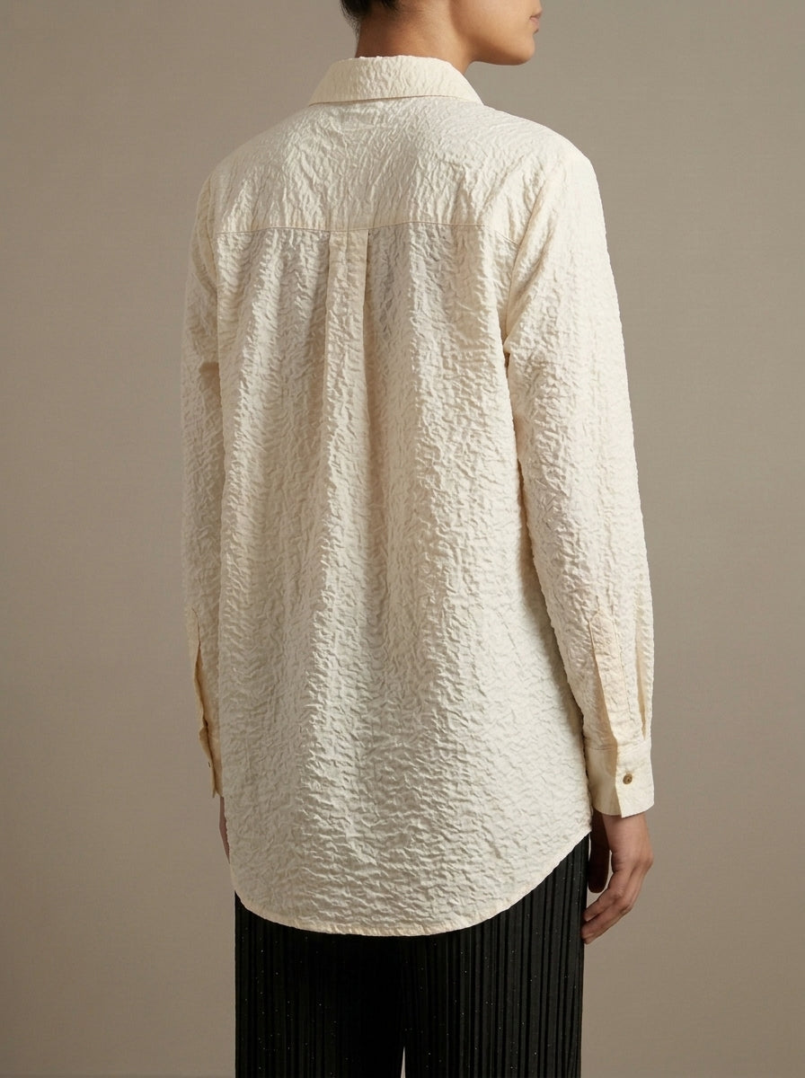 Textured Button-Down Casual Shirt