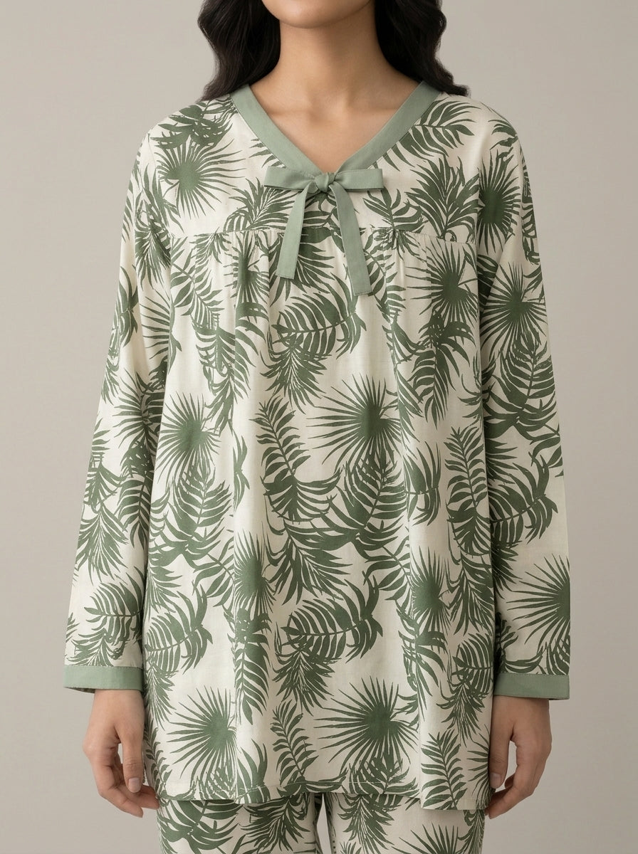 Floral Printed V-Neck Lounge Set