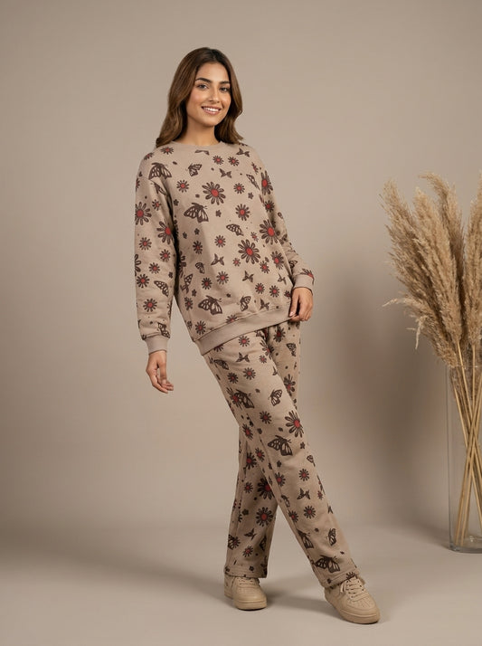 Graphic Printed Sweatshirt with Matching Trousers