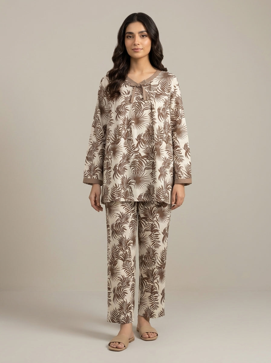 Floral Printed V-Neck Lounge Set
