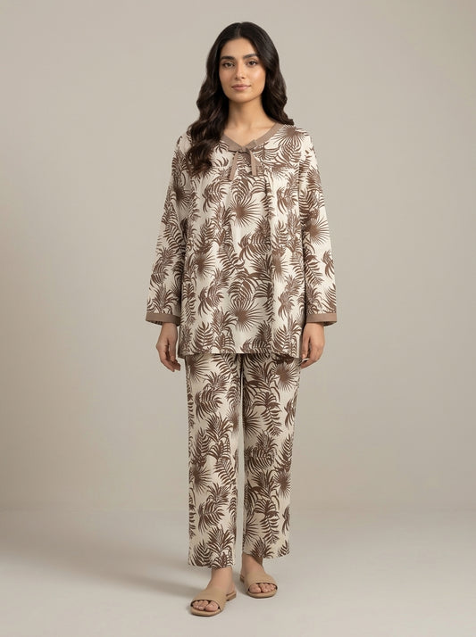 Floral Printed V-Neck Lounge Set