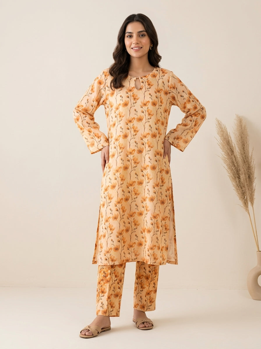 Floral Print Kameez with Matching Shalwar