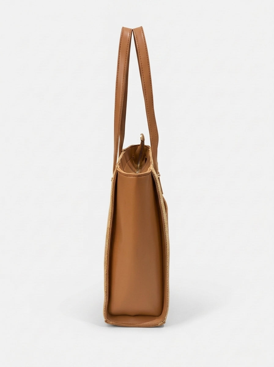 Textured Panel Tote Bag