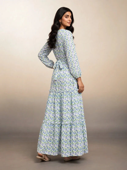 Blue Tulip Tiered Long Dress