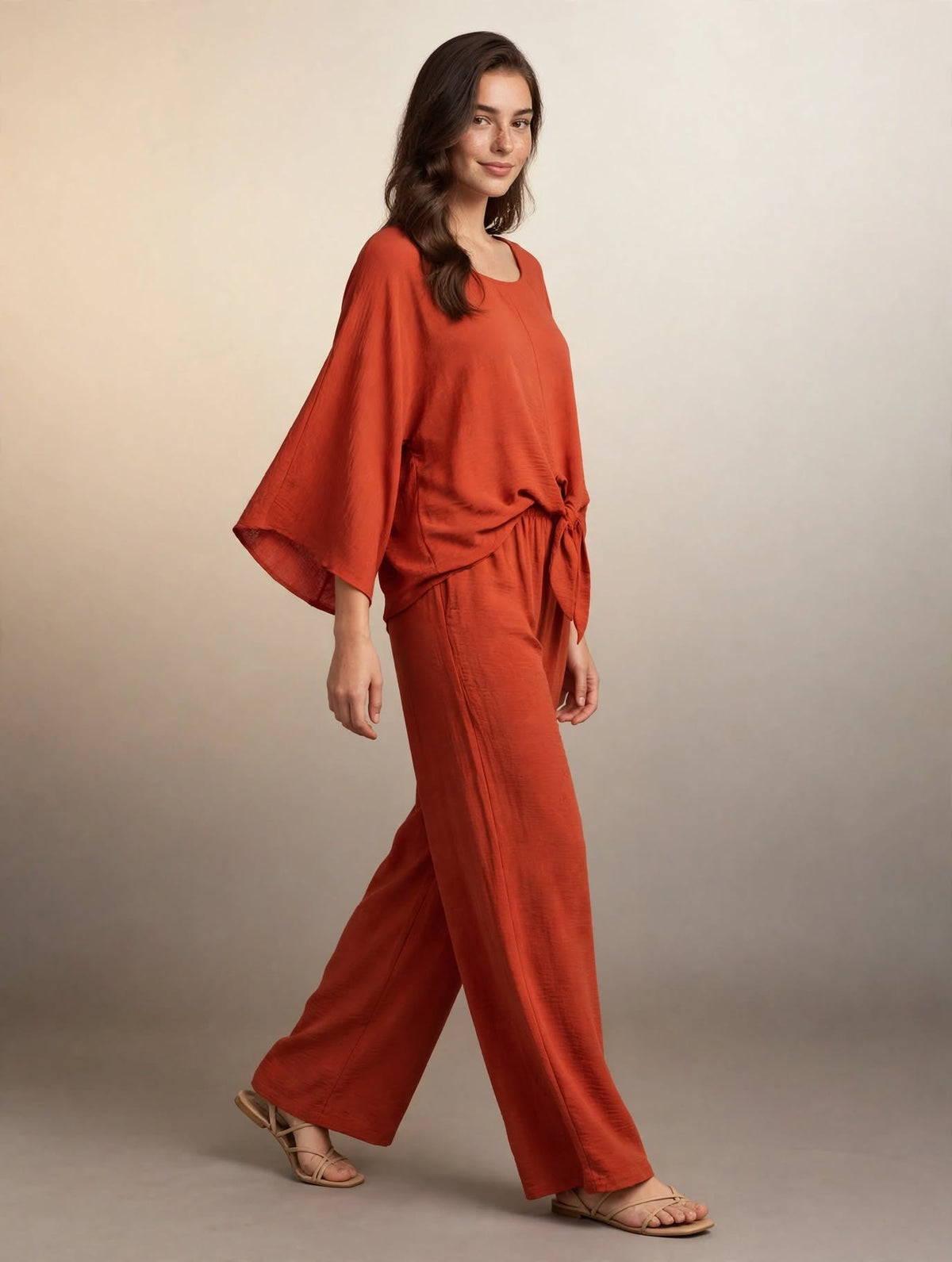 Rust Kimono Sleeve Co-ord Set