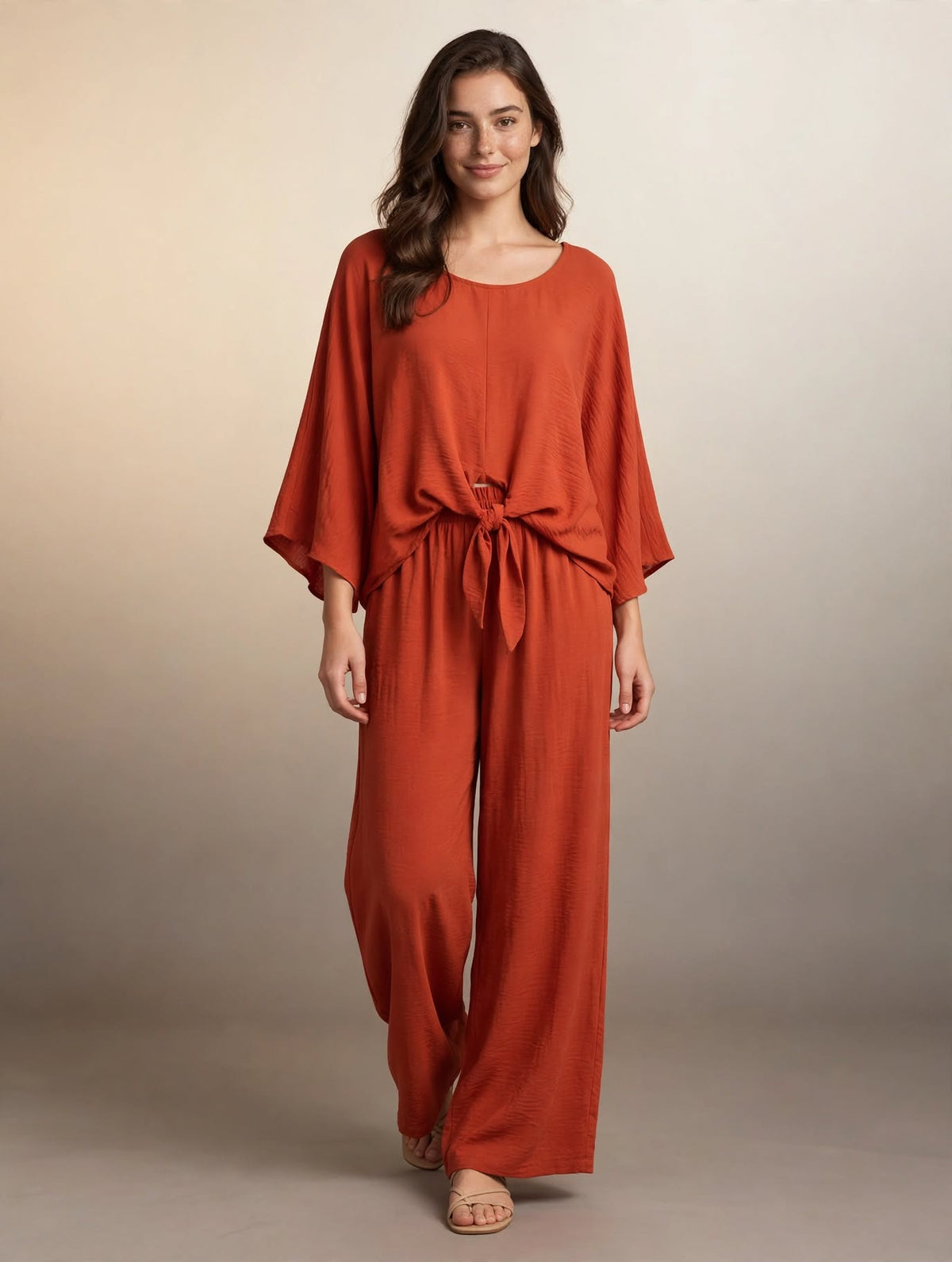Rust Kimono Sleeve Co-ord Set