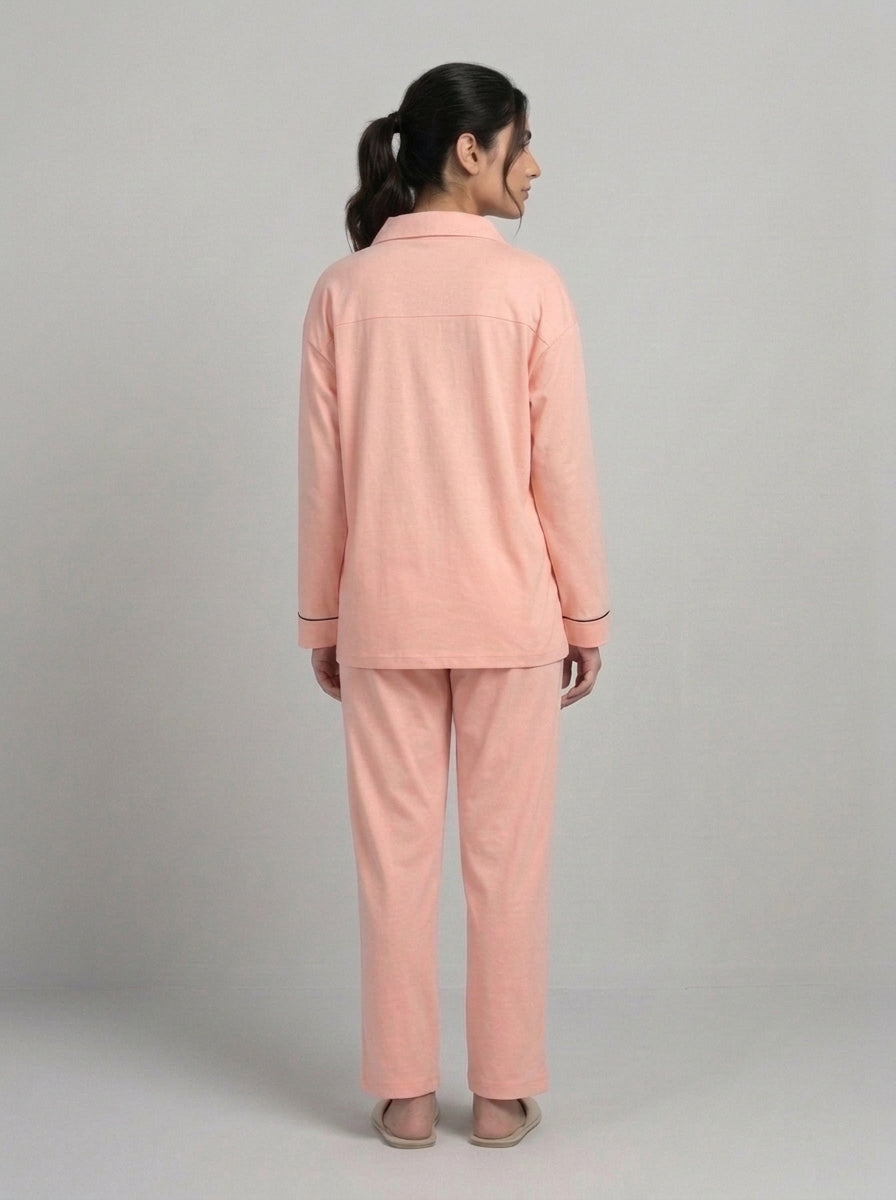 Embellished Sleepwear Shirt with Matching Trousers