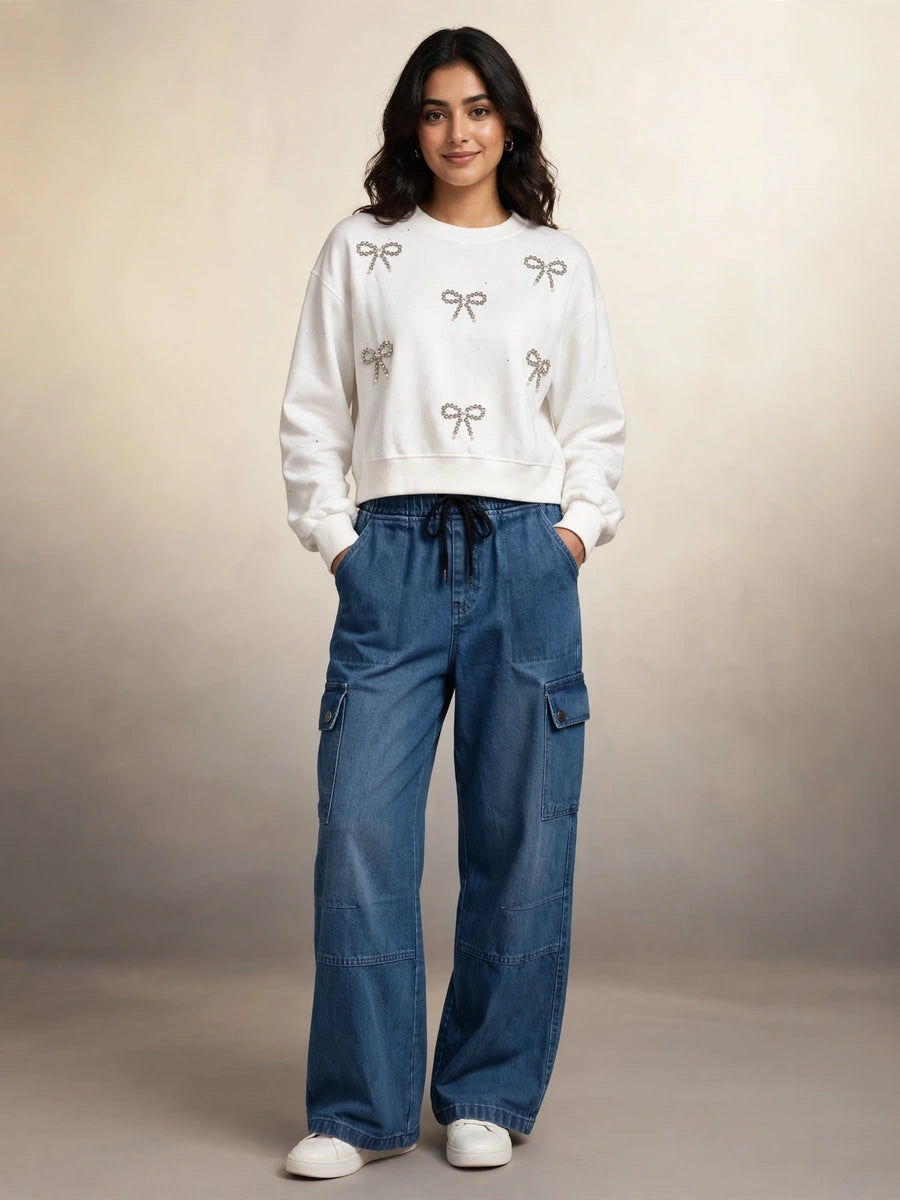 White Bow Sweatshirt