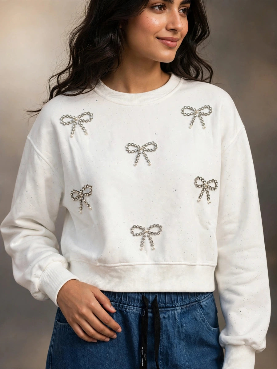 White Bow Sweatshirt